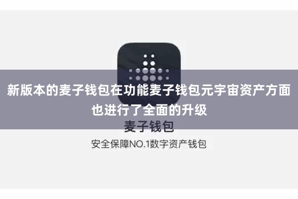 新版本的麦子钱包在功能麦子钱包元宇宙资产方面也进行了全面的升级