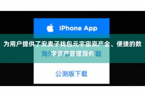 为用户提供了安麦子钱包元宇宙资产全、便捷的数字资产管理服务
