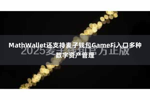 MathWallet还支持麦子钱包GameFi入口多种数字资产管理